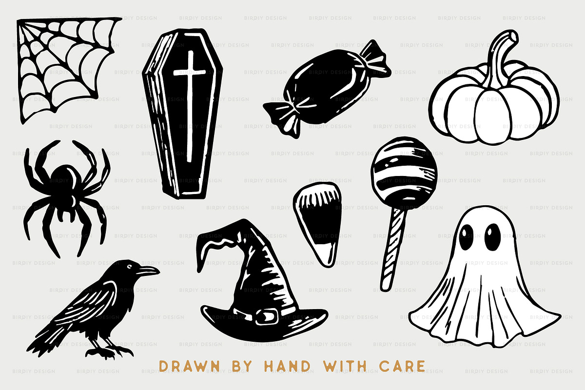 Halloween Icons Hand Drawn Graphics, a Solid Icon by BirDIY Design (Photo 7 of 9)