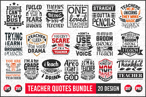 teacher typographic svg bundle.