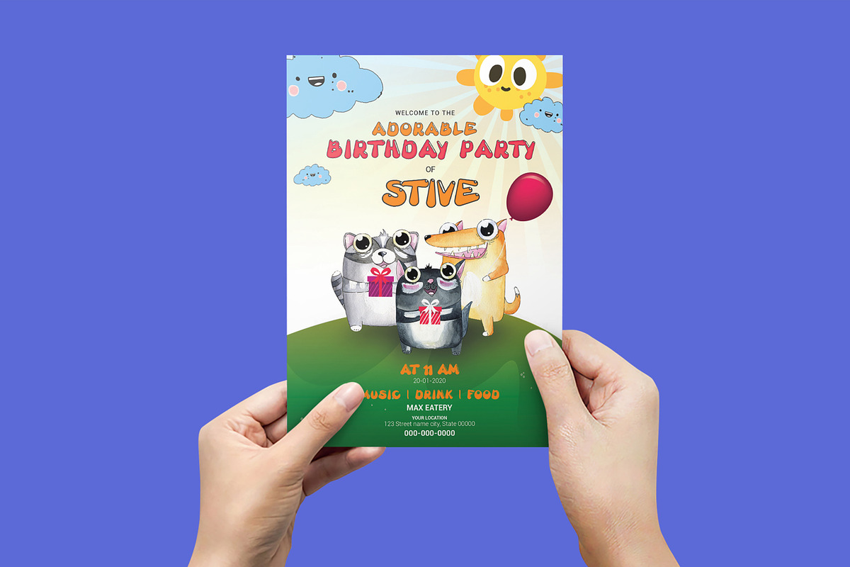 Adorable Birthday Invitation, an Invitation Template by crazyOWL (Photo 3 of 3)