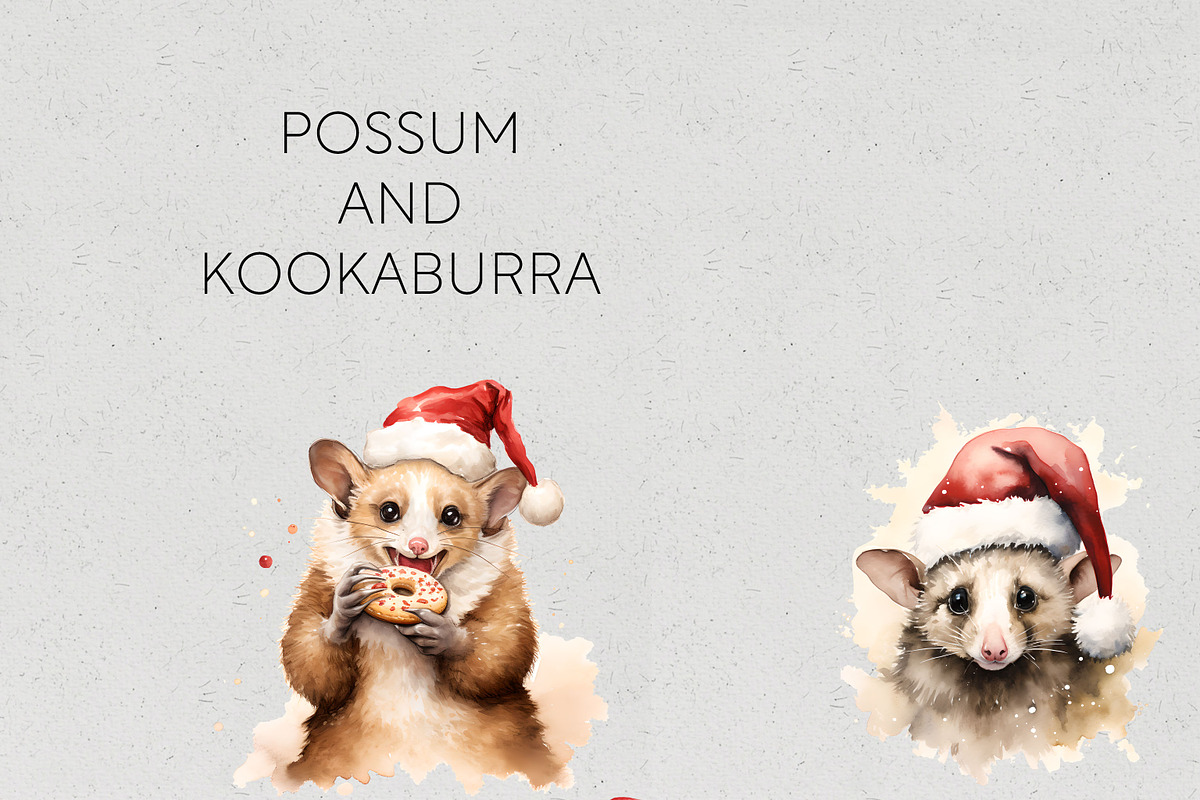 Christmas Australian Animals Clipart, a Seasonal Illustration by Pawcasso's Portraits (Photo 3 of 9)