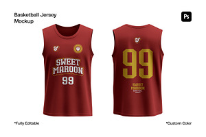 Basketball Jersey Mockup, a Shirt Mockup by sweetmaroon.studio