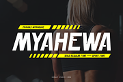 Myahewa - Sporty Font, a Sans Serif Font by Iqsiart Studio (Thumbnail 1 of 7)