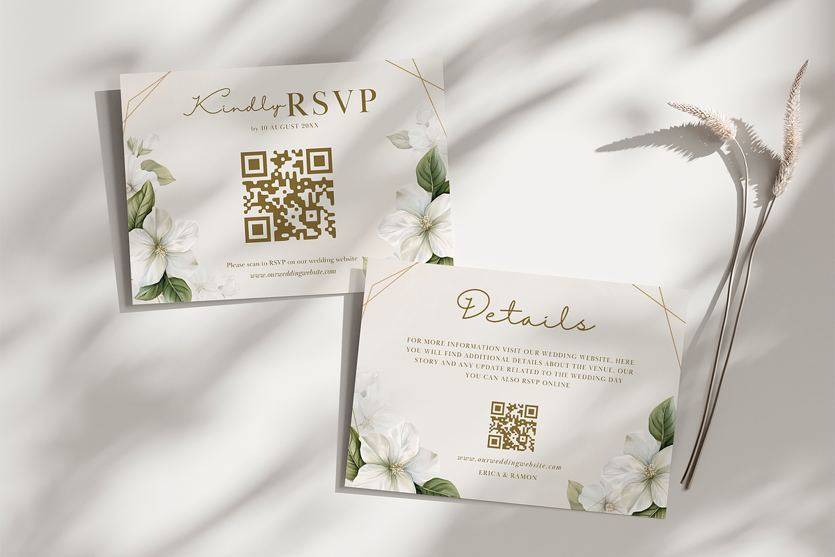 Floral Wedding Invitation Card Canva, an Invitation Template by kin9candra (Photo 5 of 8)
