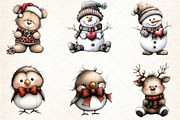 Whimsical Christmas Clipart Bundle, an Illustration by DreamCafeArt (Thumbnail 2 of 8)
