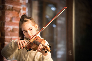 A little beautiful girl with long