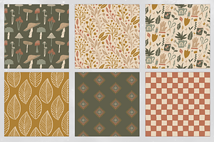 Rustic Garden Seamless Pattern Set