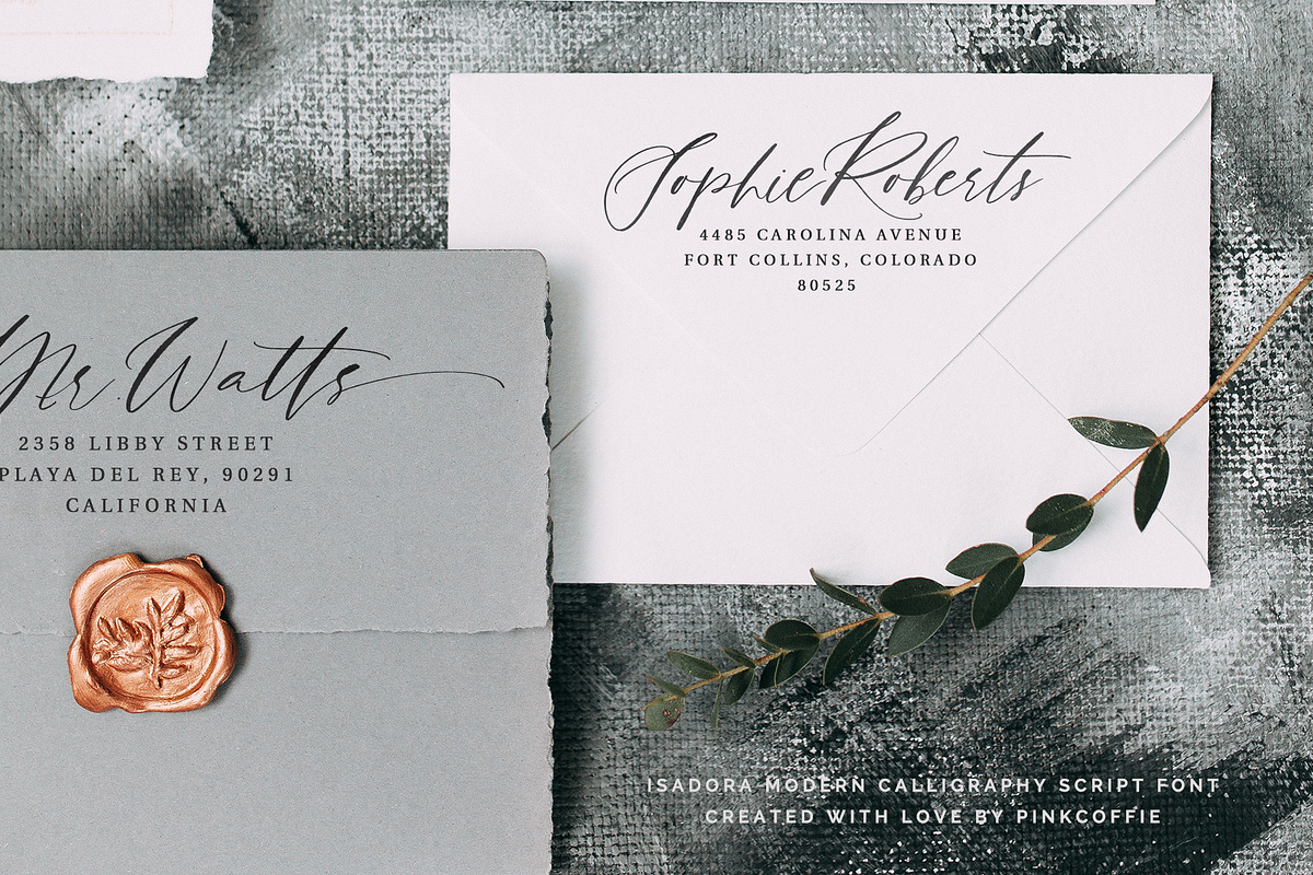 Isadora I Rustic Wedding Script Font, a Script Font by Pink Coffie (Photo 9 of 11)