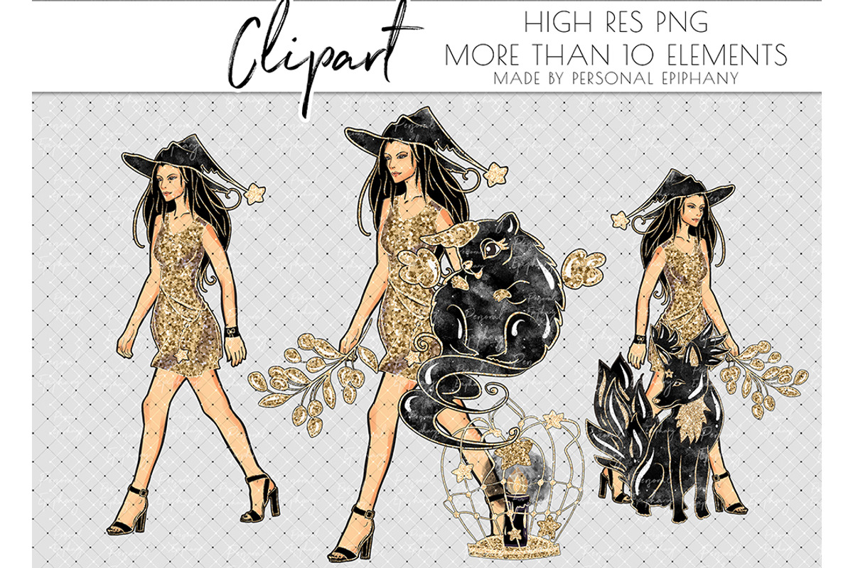 glam witch halloween clipart, beast, an Illustration by Personal Epiphany (Photo 5 of 5)