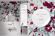 Cherry Rose Sage Floral Pattern, a Pattern Graphic by paper aesthetic (Thumbnail 3 of 9)