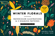 Watercolor Winter Florals, an Illustration by Erika Firm (Thumbnail 1 of 3)