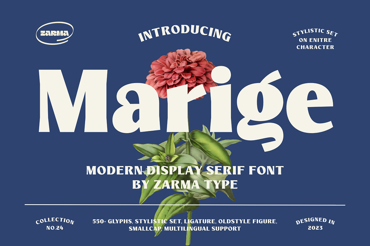 Marige - Modern Display Serif Font, a Serif Font by Zarma Type (Photo 1 of 12)
