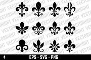 Fleur-de-lis icons, an Object Graphic by Vectorhight (Thumbnail 1 of 3)