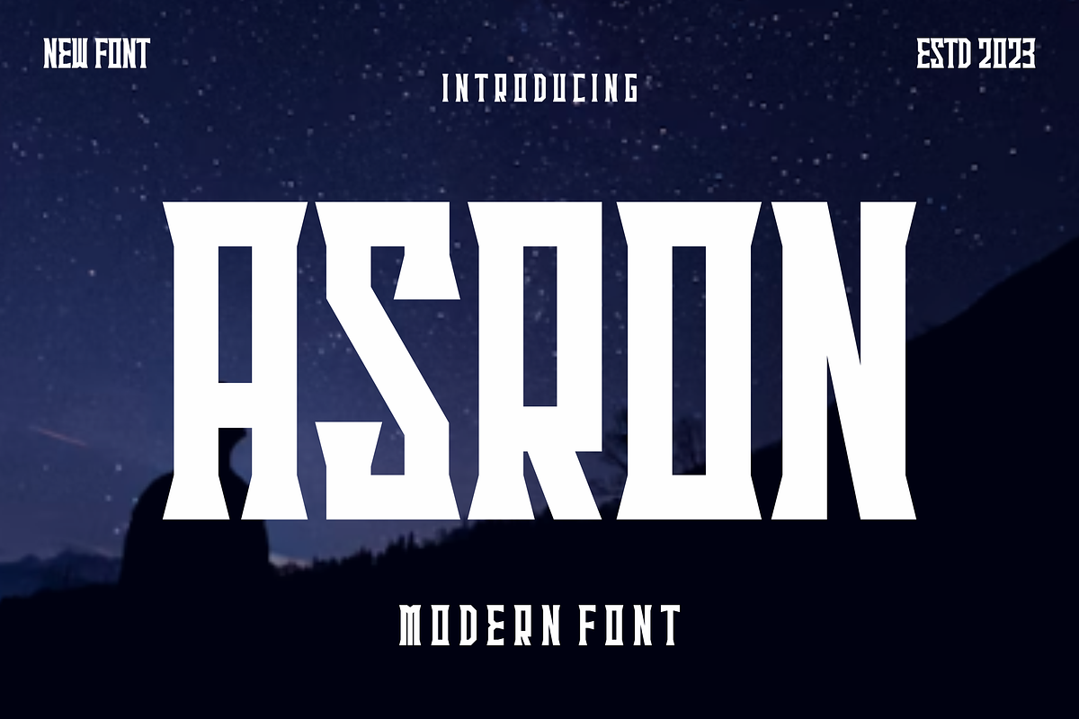 Asron - Modern Logo Font, a Serif Font by lelevien