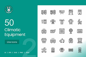 Climatic Equipment Line Icons, an Icon by IconBunny