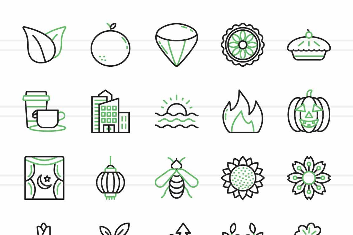 Seasonal Green & Black Icons, an Icon by IconBunny (Photo 2 of 2)
