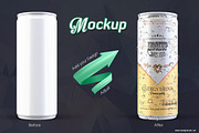 Can mockup 250 ml, a Packaging Mockup by idesignstudio (Thumbnail 3 of 6)