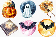 Full Moon Spooky Halloween Clipart, an Illustration by Canvas Craft (Thumbnail 3 of 7)