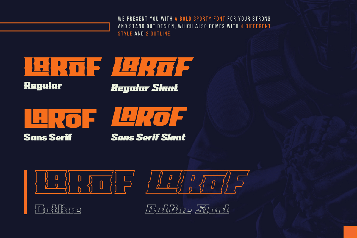 LAROF | Athletic Font, a Font by twinstd (Photo 2 of 13)