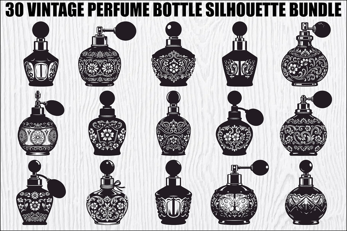 Vintage Perfume Bottle Bundle, an Illustration by Creativeshirt (Photo 1 of 31)