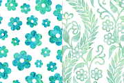 Cool Watercolor Floral Backgrounds, a Pattern Graphic by Paper Element (Thumbnail 2 of 7)
