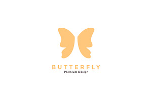 Simple Shape Butterfly Logo