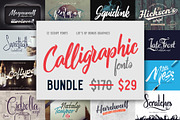 Calligraphic fonts Bundle, a Script Font by Gleb Guralnyk (Thumbnail 1 of 13)