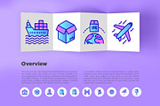 Logistics | 16 Thin Line Icons Set, an Outline Icon by Alex Blogoodf (Thumbnail 3 of 12)