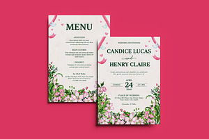 Floraline Wedding Invitation, an Invitation Template by dokudokunomi