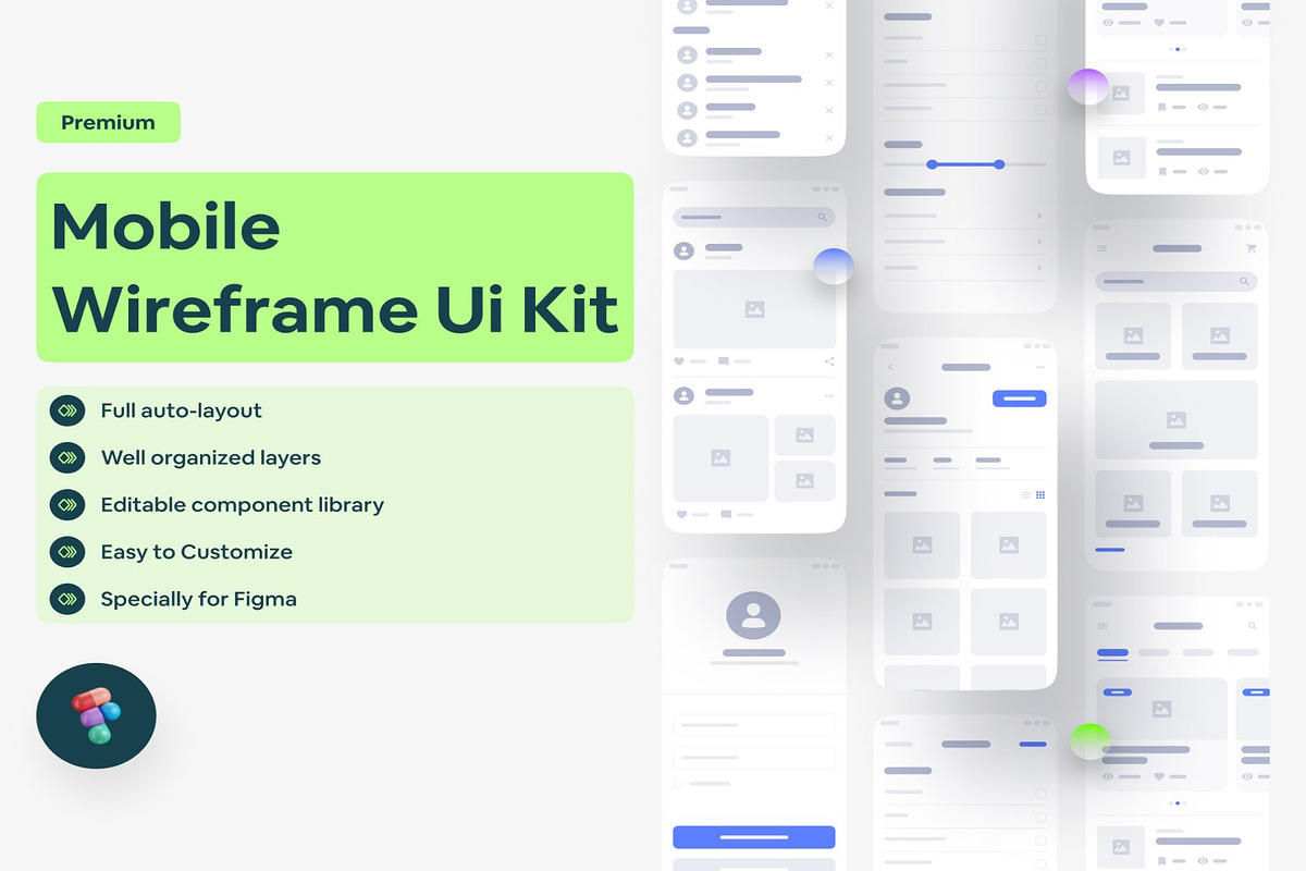 Mobile app wireframe ui kit