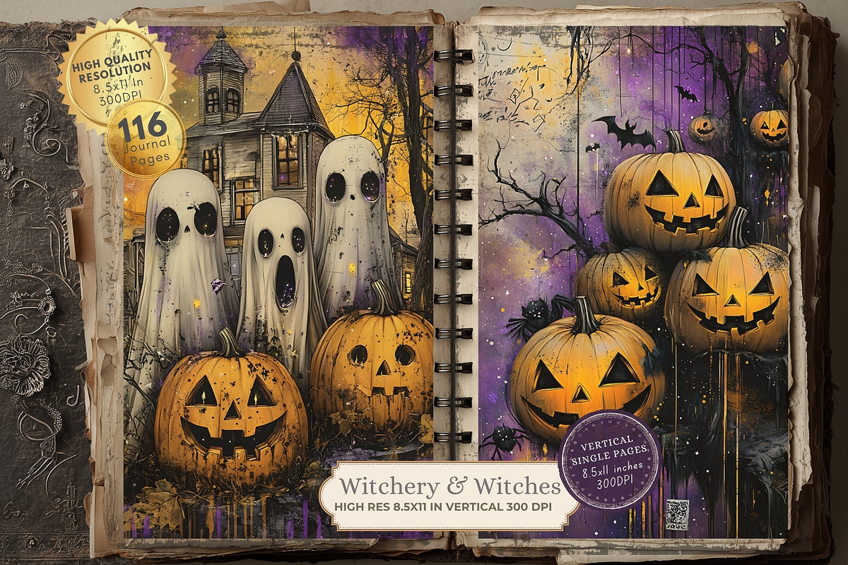 Witchy Junk Journal Printable Kit, a Seasonal Illustration by Nicole Branger Art (Photo 8 of 16)