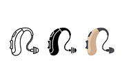 Hearing Aid Vector Icon Pack, an Object Graphic by Artonix (Thumbnail 2 of 3)