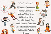 Whimsical People Clipart Bundle, a Person Illustration by PaintPixelCo (Thumbnail 2 of 15)