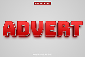 Advert 3D editable text effect