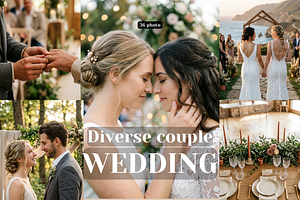 Wedding stock bundle diverse couple