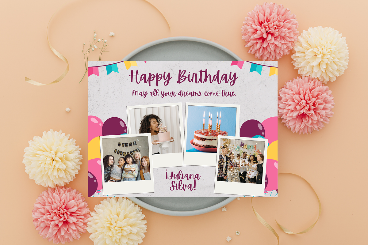 Birthday Photo Collage Templates, a Templates & Theme by TemplateCastleStore (Photo 6 of 9)