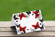 Red butterflies on white background, a Decorative Illustration by blackmoon9 (Thumbnail 3 of 3)
