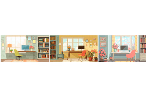 office home background set, an Object Illustration by Stock-Smart-Start