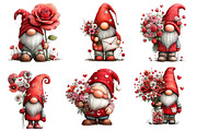 Valentine Gnome with Flowers Clipart, an Illustration by Dream Creation (Thumbnail 3 of 8)