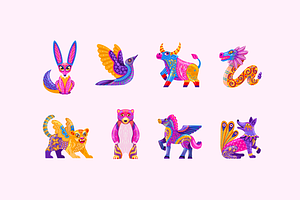 Mexican Spirit Animals, an Animal Illustration by Deemak Daksina