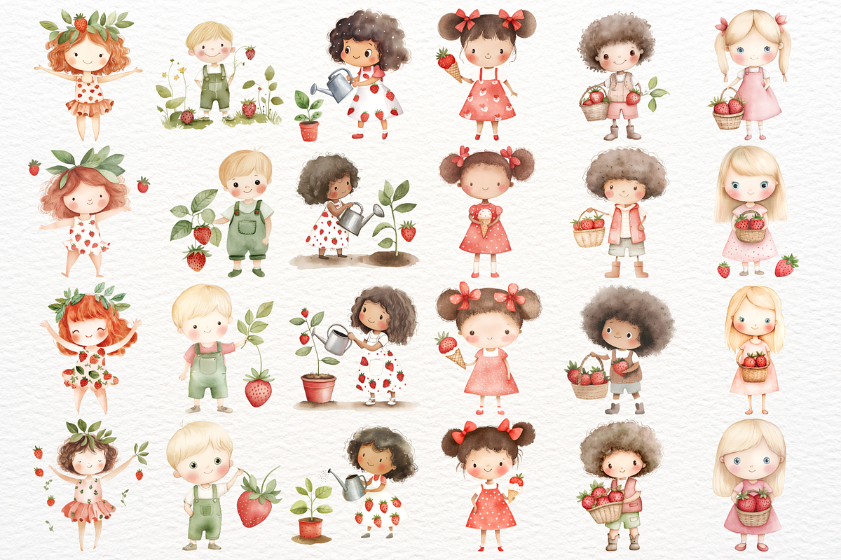 Sweet Strawberry PNG Summer Clipart, a Seasonal Illustration by SugarCloudStudioArt (Photo 2 of 7)