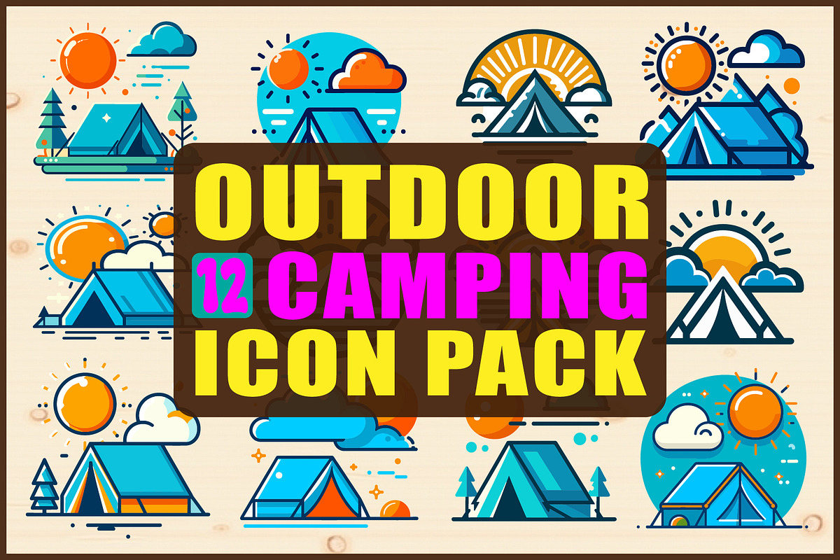 Outdoor Camping Icon Pack, an Object Graphic by Designs_River (Photo 1 of 13)