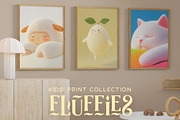 Fluffies: Trendy Kids Digital Prints, a Background Graphic by Purple (Thumbnail 1 of 7)