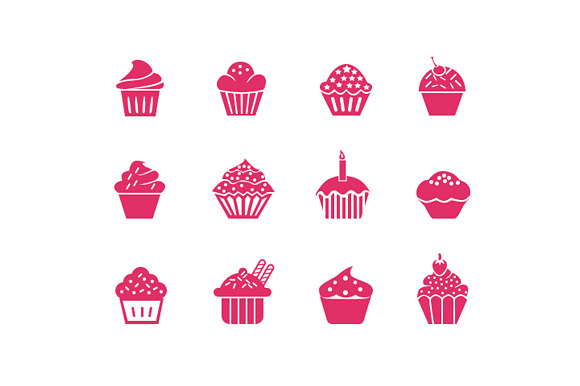 12 Cupcake Icons