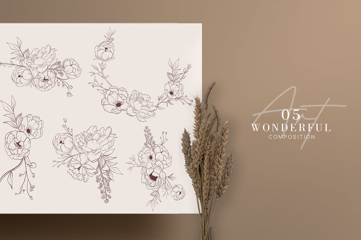 Peonies Hand Draw, an Illustration by Luiz da Rolt Grathwohl (Photo 4 of 8)
