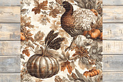 Vintage Harvest Feast Digital Paper, a Background Graphic by Vasmila (Thumbnail 6 of 6)