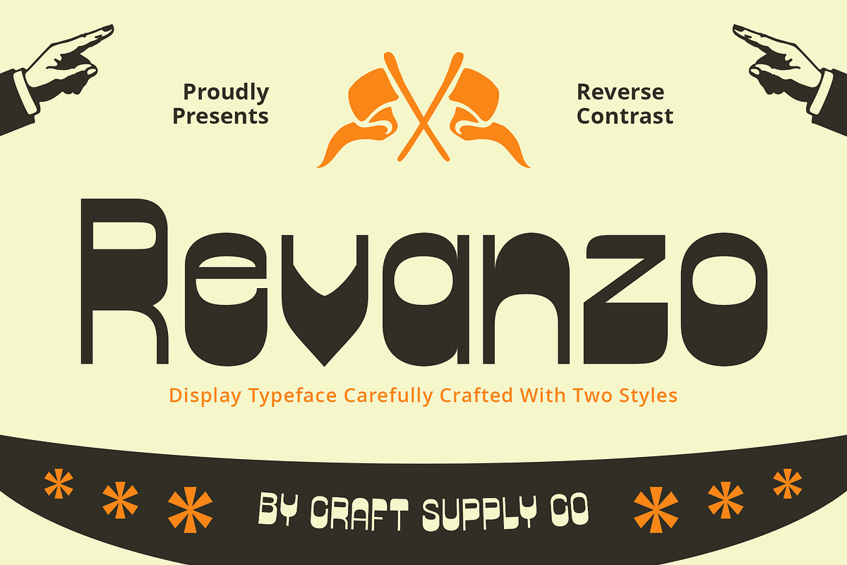 Revanzo – Reverse Contrast Font, a Sans Serif Font by Craft Supply Co. (Photo 1 of 8)