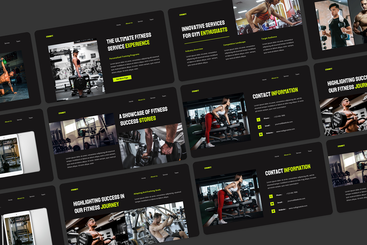Strongfit Fitness & Gym PowerPoint, a Presentation Template by Annora Studio (Photo 3 of 5)