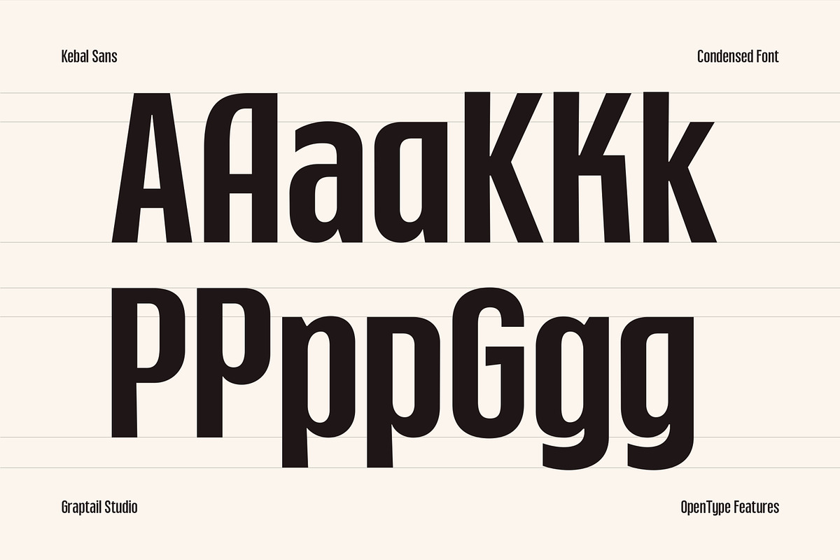 Kebal Sans - Condensed Font, a Sans Serif Font by Graptail (Photo 11 of 19)