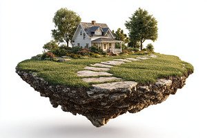 Floating house idyllic island home d, a Photo by Pixeness Studio