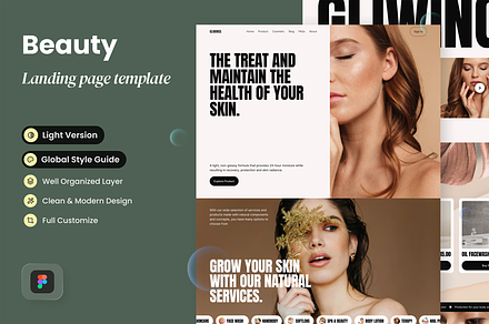 Gliwings - Beauty Landing Page, a Landing Page Template by SLAB! Design